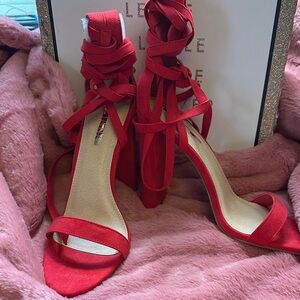 Liliana Bold Red Strappy Heels